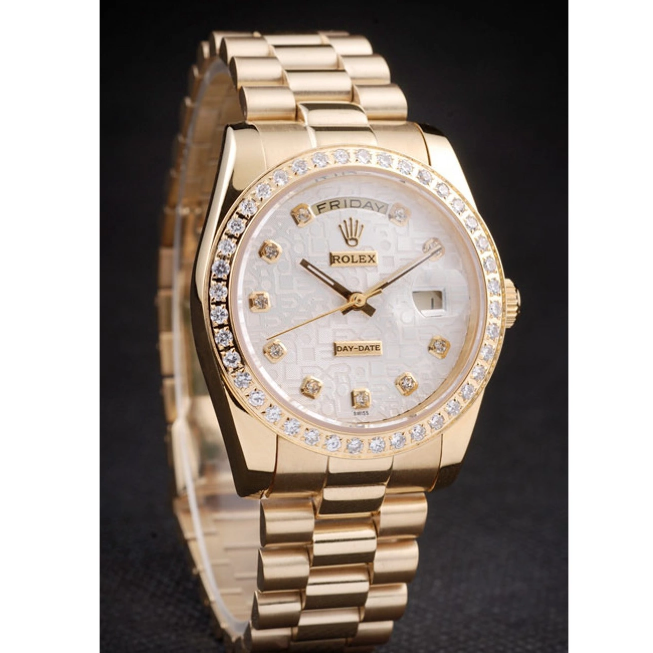 Aaa fake watches Dial Plated Gold White Yellow Day-Date Rolex Stainless Steel 18k 0709